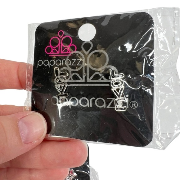 Lot of 4 New Paparazzi LOVE Enamel Spell Out Pierced Earrings - Picture 4 of 11